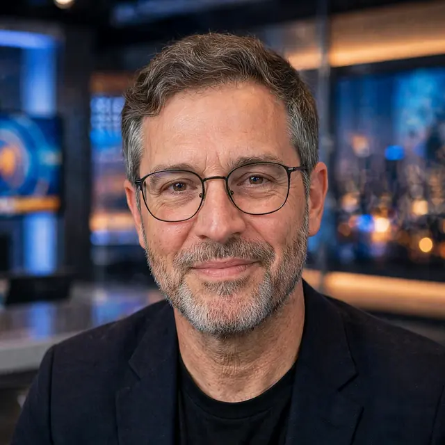 Portrait of Jordan, co-host of The World Briefing Room